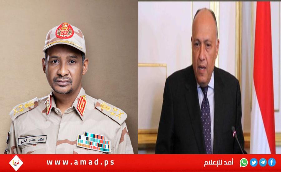 حميدتي: ناقشت مع وزير خارجية مصر المبادرات بشأن الوضع في السودان