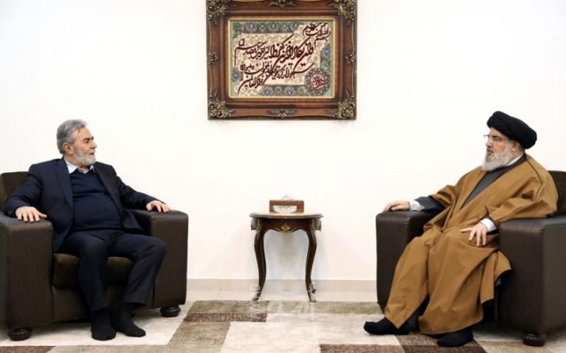 نصر الله يستقبل النخالة في بيروت