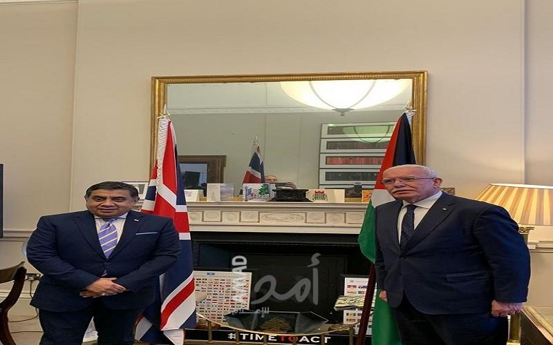 المالكي يطلع مسؤولا بريطانيا على آخر التطورات في الأراضي المحتلة