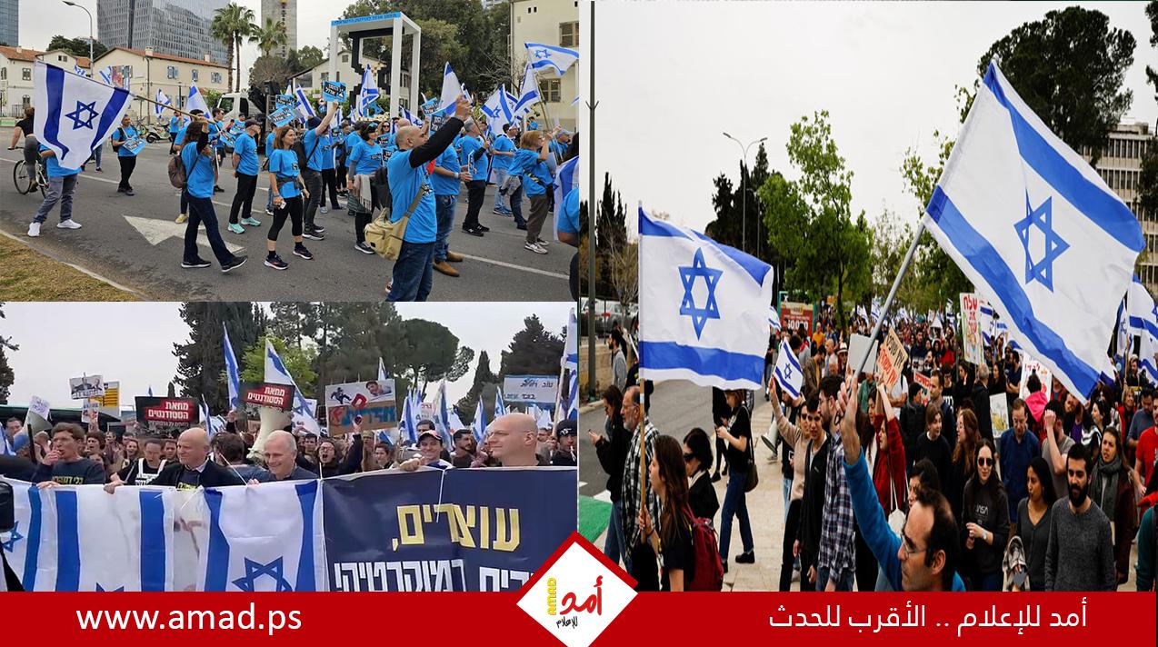 "يوم الشلل".. الغضب الاحتجاجي ضد "انقلاب حكومة نتنياهو القضائي مستمر _ صور وفيديو