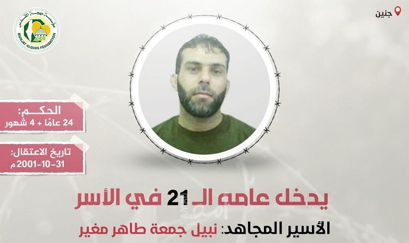 الأسير "نبيل مغير" يدخل عامه الـ(21) في سجون الاحتلال