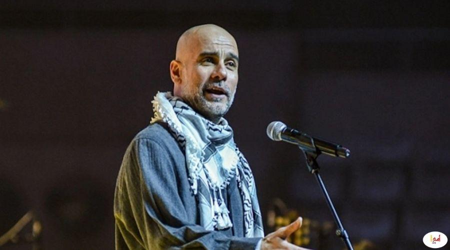 مرتديا الكوفية..غوارديولا: "تركنا أطفال فلسطين وحدهم ولن نصمت على القتل" - فيديو