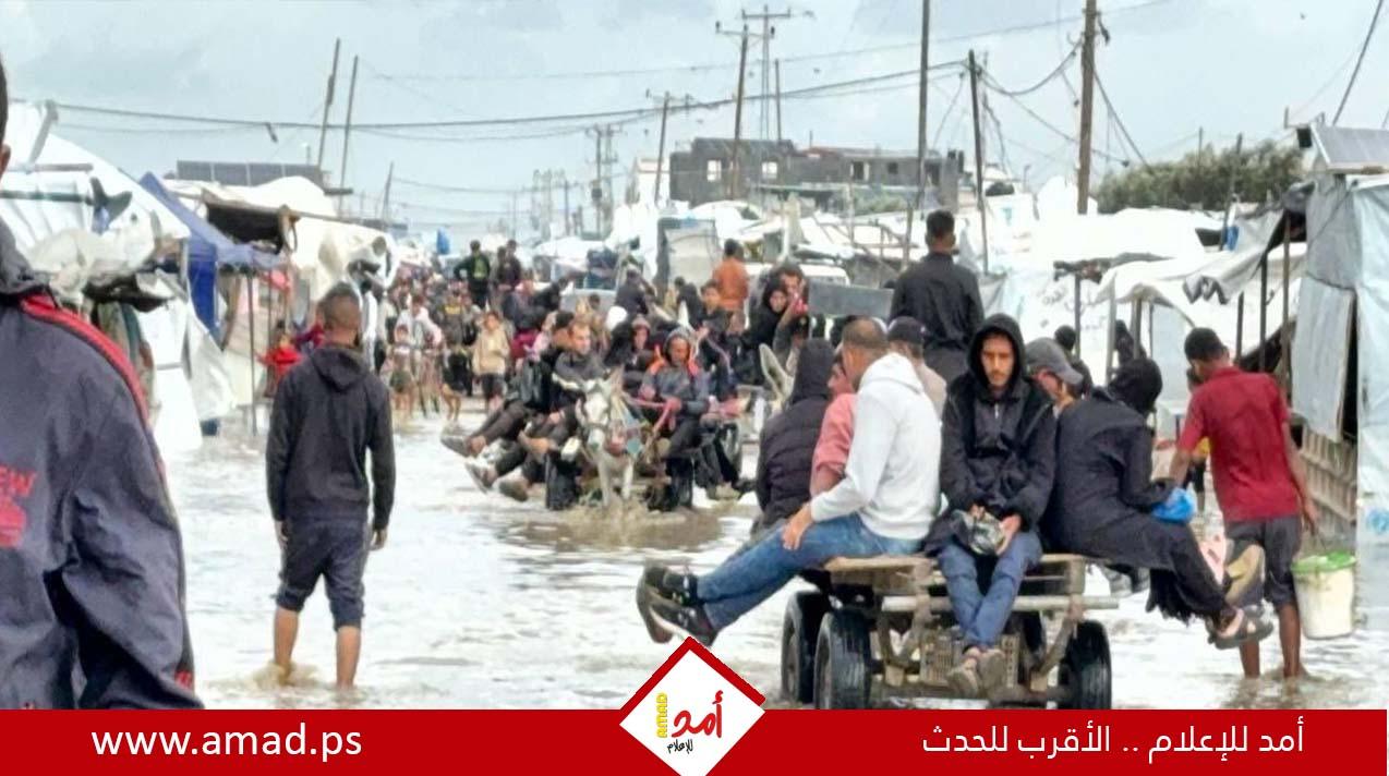"أونروا": شتاء غزة القاسي يغرق الخيام ويزيد البؤس في ظروف كارثية