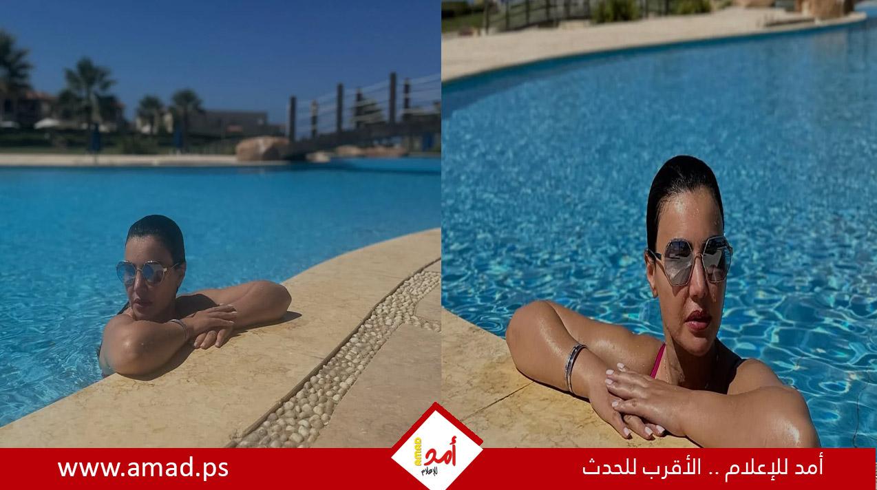 دينا فؤاد تتصدر محركات البحث والسبب صور فى حمام السباحة