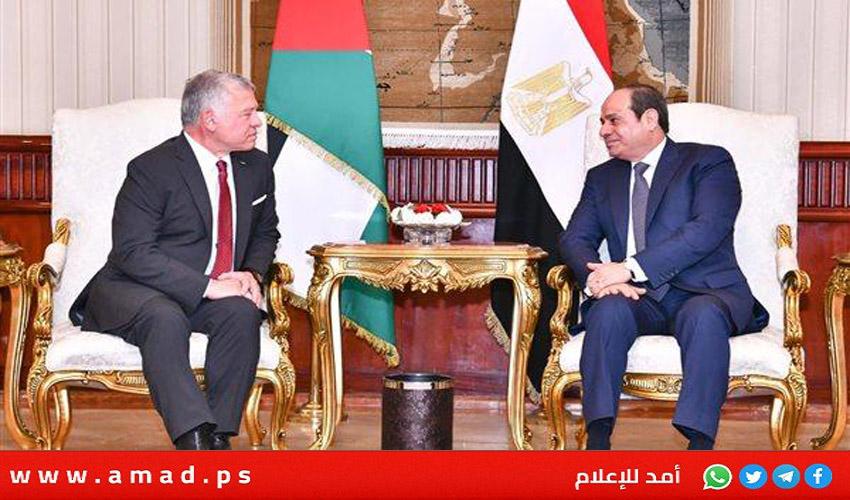 الرئيس السيسي والعاهل الأردني يحذران من خطورة مخطط تهجير الفلسطينيين واستمرار الحرب في غزة
