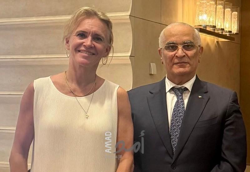 خلال لقاء السفير خريشي..وزيرة الخارجية الأيسلندية غونارسدوتير: الوضع في غزة بأنه "مروع"