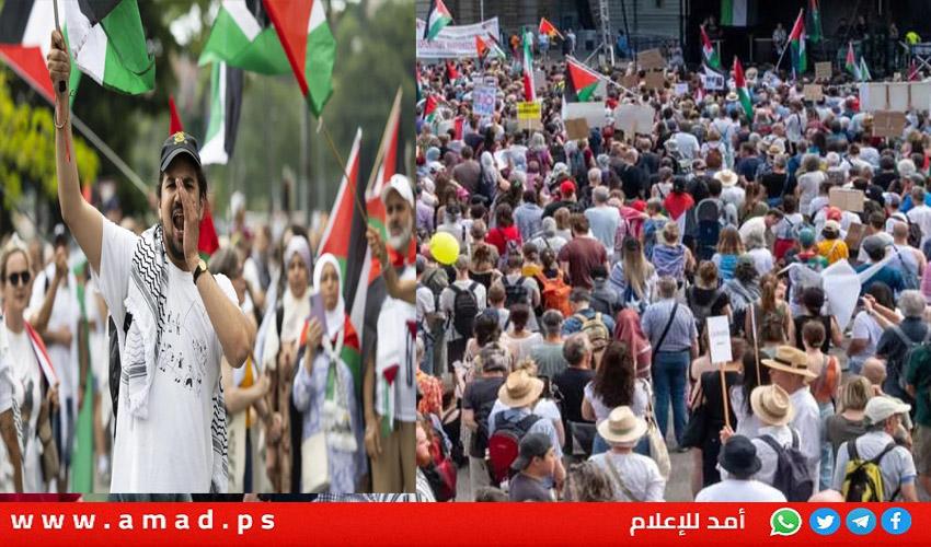 "برن" تشهد أكبر تظاهرة منذ بدء حرب الابادة الجماعية على قطاع غزة