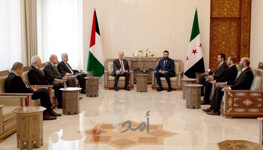 الأولى ..الشرع يستقبل رئيس الحكومة الفلسطينية مصطفى