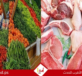 أسعار اللحوم والخضروات في غزة السبت