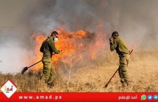 اندلاع حرائق في مستوطنة المطلة عقب إطلاق صواريخ من لبنان