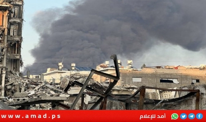 غزة: اندلاع حريق هائل في مخازن مواد تموينية بشارع النصر- فيديو